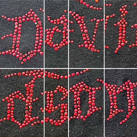 🏍️🔴Las Vegas Nevada Harley-Davidson Red Beaded Bling Black Long Sleeve Tee | M - Picture 9 of 17